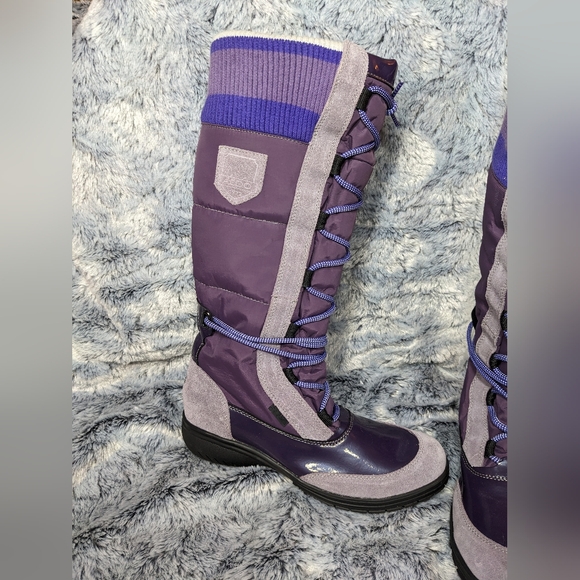 Aldo Under Knee Purple Winter Apres ski boots, Size 8, barely worn, slip on - Picture 3 of 13